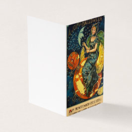 Gammal halloween-affisch med häxa kort