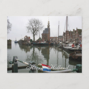 Gammal hamn i hoorn Holland-vykort Vykort