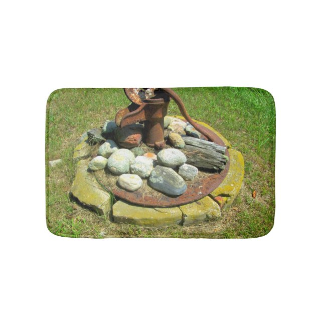 Gammal handpenna badrumsmatta (Framsidan)