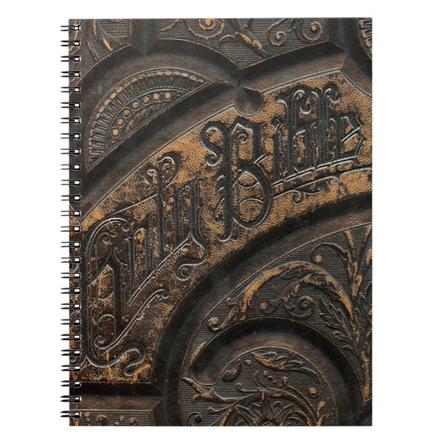 Gammal helig bibel anteckningsbok med spiral (Framsidan)