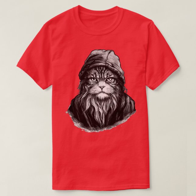Gammal hemlös katt t shirt (Design framsida)