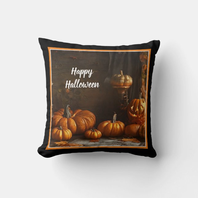 Gammal hemsamling i Happy halloween Kudde (Framsida)