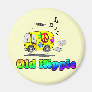 Gammal Hippiebussmagnet Magnet