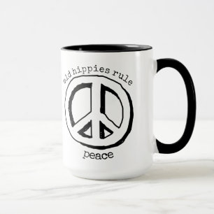 Gammal hippies Rule, Fredstecken Coffee Mugg