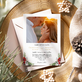 Gammal, högtidligt, minimalt foto Bröllop Inbjudningar