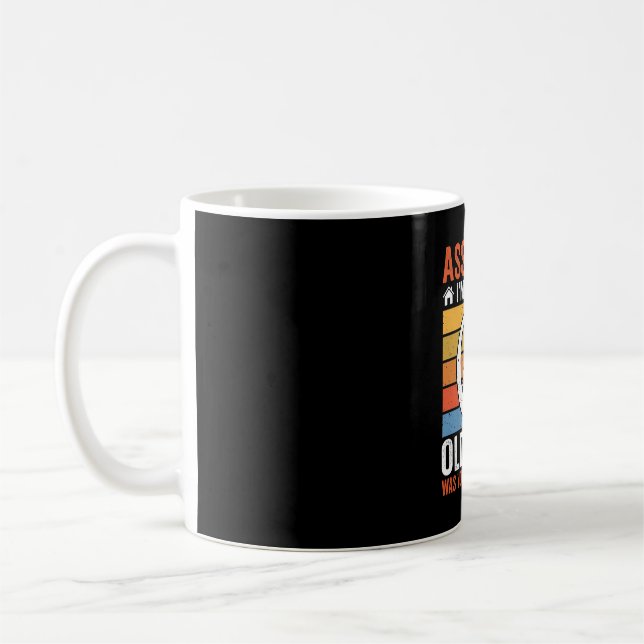 Gammal Hund Damvarning Retro Kaffemugg (Vänster)