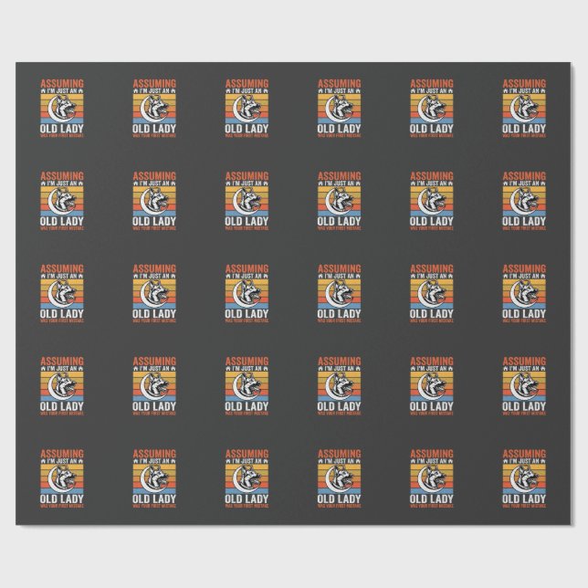 Gammal Hund Damvarning Retro Presentpapper (Platt)