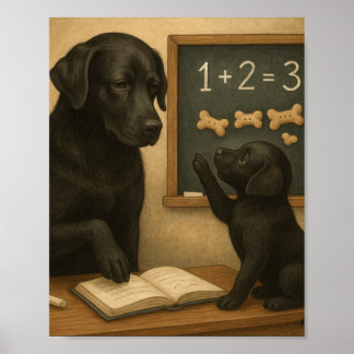 Gammal hund lär ny valp lite gammal matematik poster