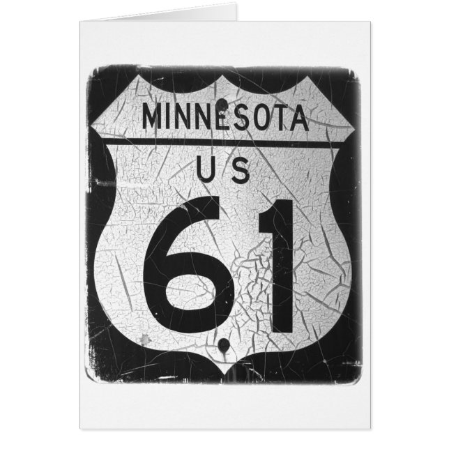 Gammal huvudväg 61 undertecknar hälsningskort (Framsidan)