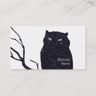 Gammal illustration med ugglegravyr visitkort