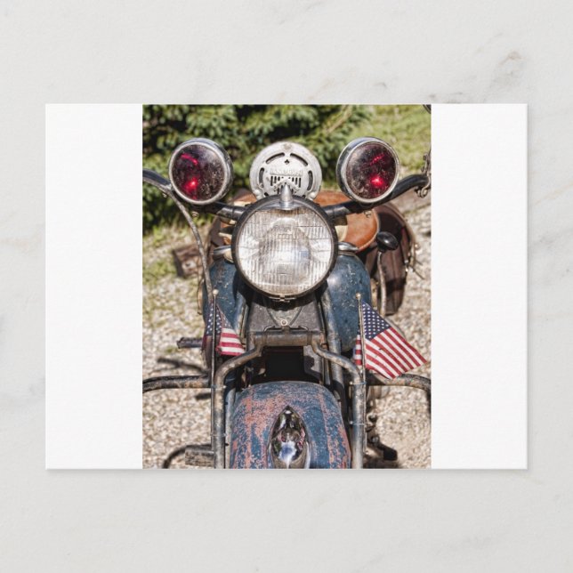 gammal indisk polis motorcykel vykort (Framsida)