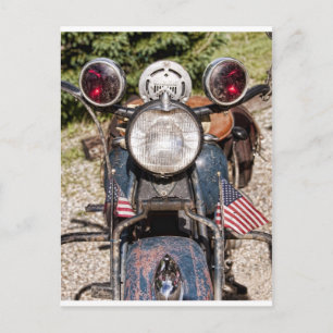 gammal indisk polismotorcykel vykort