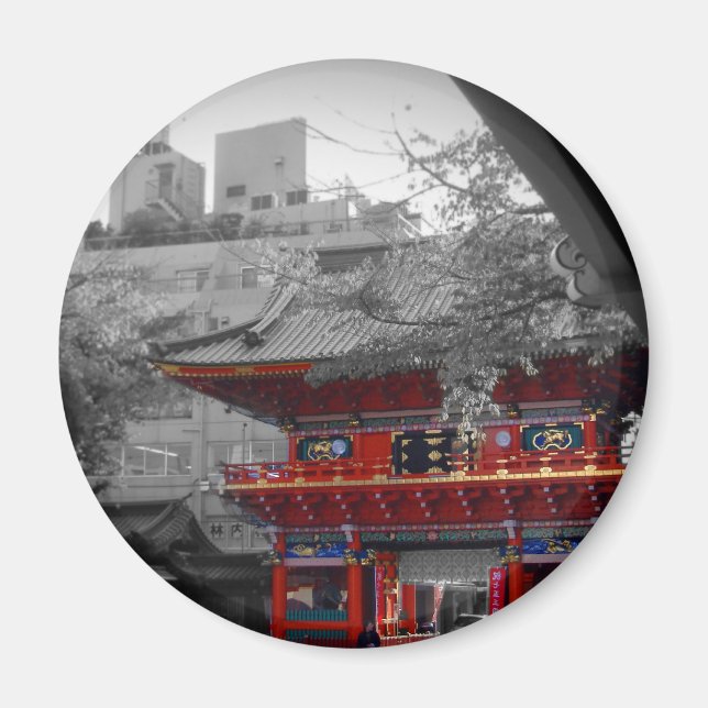 Gammal japansk Temple Magnet (Framsidan)