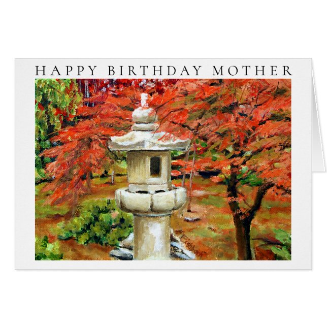 Gammal japansk trädgårdskonst Pagod Hälsningskort (Framsidan Horizontal)