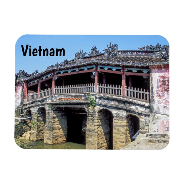 Gammal japantäckt bro i Hoi An - Vietnam Magnet (Horisontell)