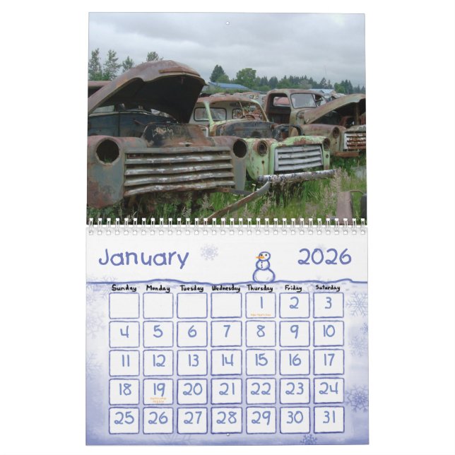 Gammal Järn Classic Cars Calendar Kalender (Jan 2026)