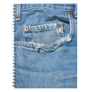 Gammal jeansanteckningsbok (80 sidor B&W) Anteckningsbok Med Spiral