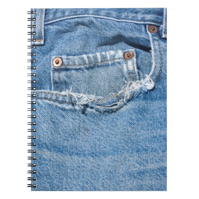 Gammal jeansanteckningsbok (80 sidor B&W) Anteckningsbok Med Spiral (Framsidan)