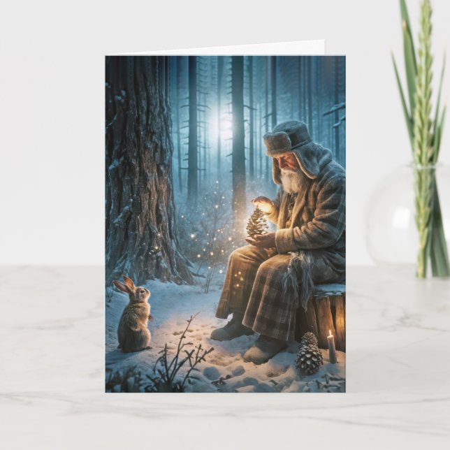 Gammal jul med kanin kort (Framsida)