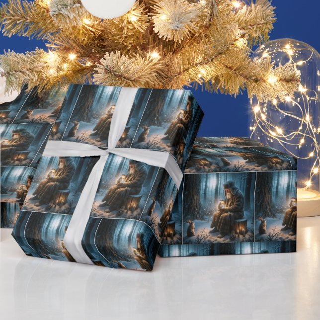 Gammal jul med kanin presentpapper (Helgdagar)