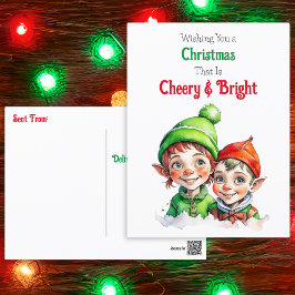 Gammal julafton Cheery och Bright Helg Vykort