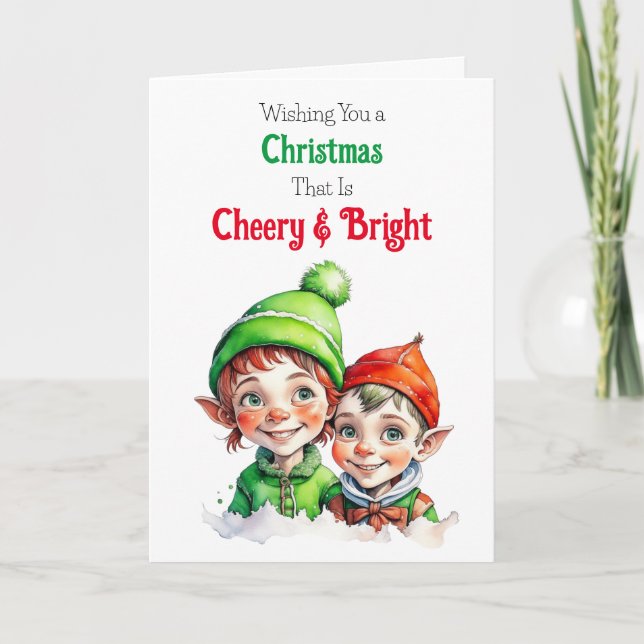 Gammal julafton Cheery och Bright Helgkort (Framsida)