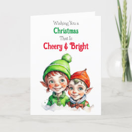 Gammal julafton Cheery och Bright Helgkort