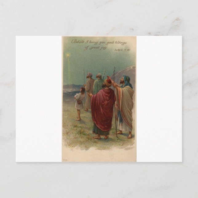 gammal julkrubba vykort (Framsida)