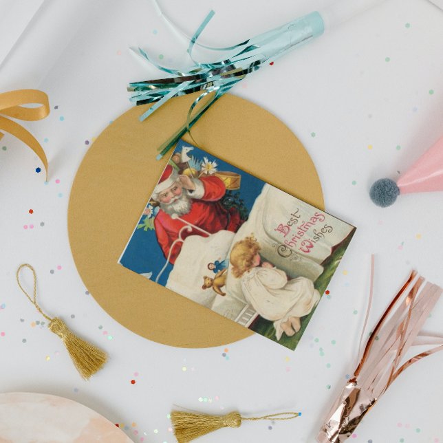 Gammal julsäsong för ThBäste Santa Leksaker Boy Julkort (Skapare uppladdad)