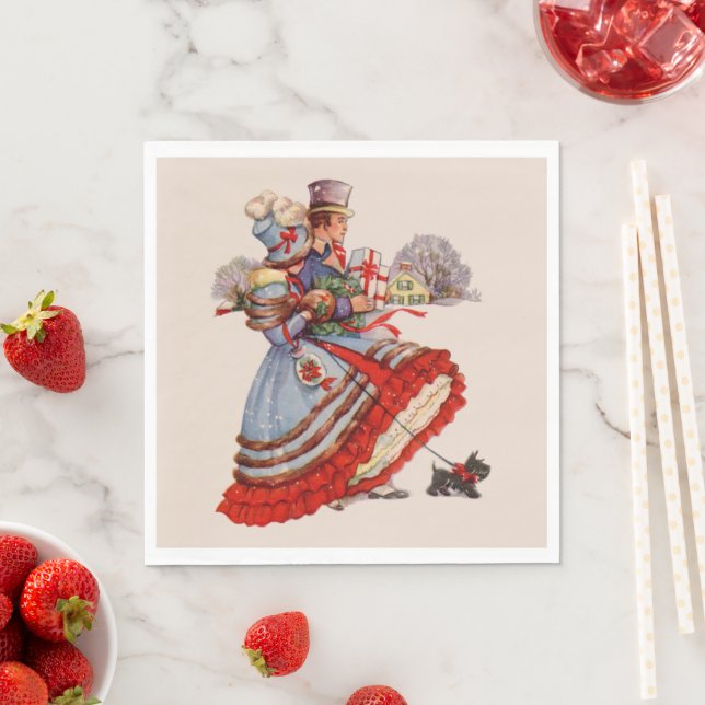 Gammal julshoppning pappersservett (Insitu)