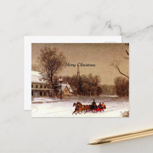 Gammal julsleigh Ride, vinterscen Helg Vykort
