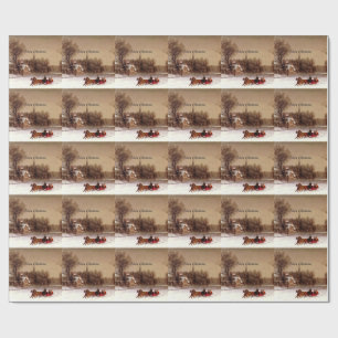 Gammal julsleigh Ride, vinterscen Presentpapper