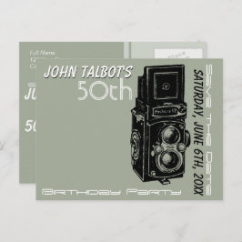 Gammal kamera 50:e födelsedagsfesten Spara datum 1 Meddelande Vykort