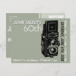 Gammal kamera 60:e födelsedagsfesten Spara datum 1 Meddelande Vykort