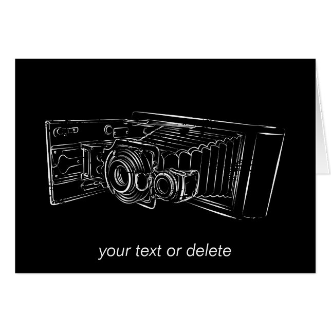 Gammal kamera i vit hälsningskort (Framsidan Horizontal)
