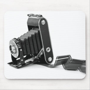 gammal kamera med film musmatta