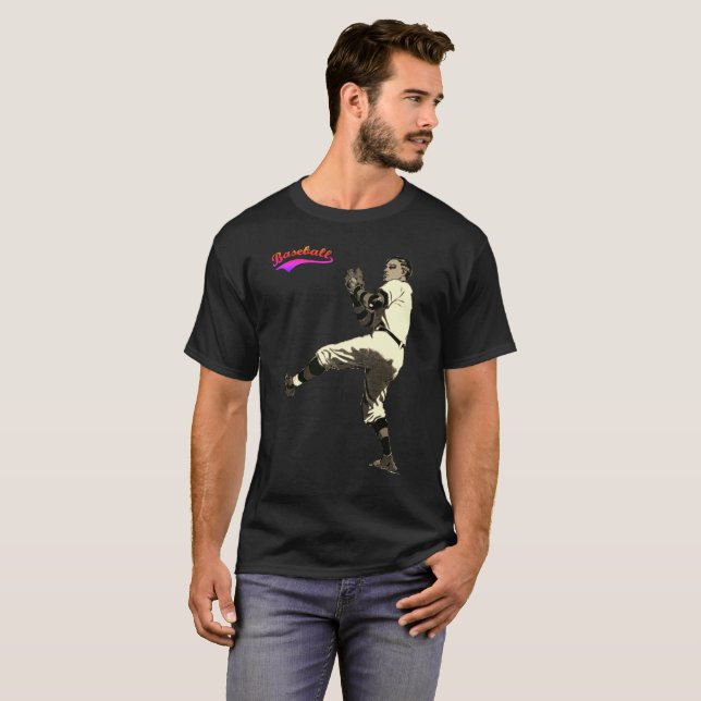 Gammal kanna för Time vintagebaseball T-shirt (Hel framsida)