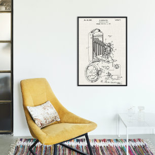 Gammal kanvas   Fotografiskt kamerapatent Poster
