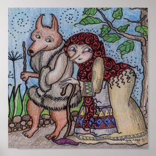 Gammal käring och Wolfie går för en ukrainsk Folk Poster
