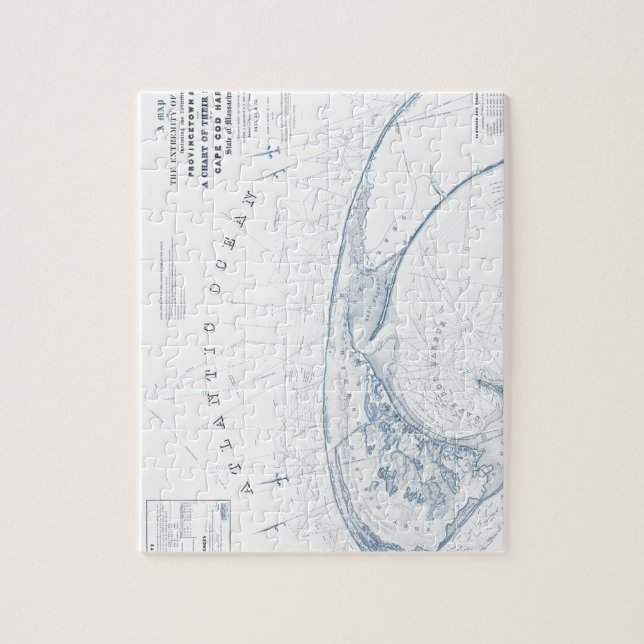 Gammal karta för Provincetown uddtorsk Pussel (Vertikal)