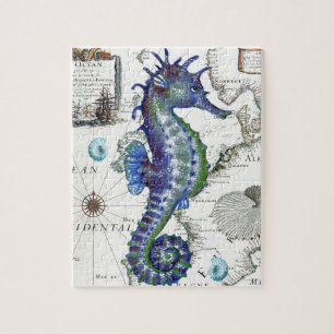 Gammal karta för Seahorse Pussel