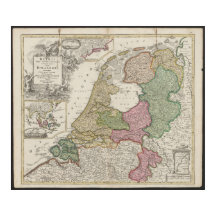 Gammal karta över Belgien och Nederländerna från 1