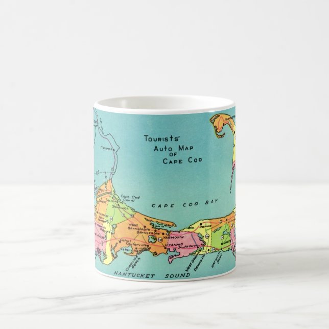 Gammal karta över Cape Cod Kaffemugg (Center)