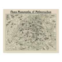 Gammal karta över Paris