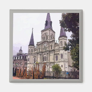 Gammal katedral på JackSon Square Magnet