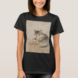 Gammal katt som äter Ramen T Shirt