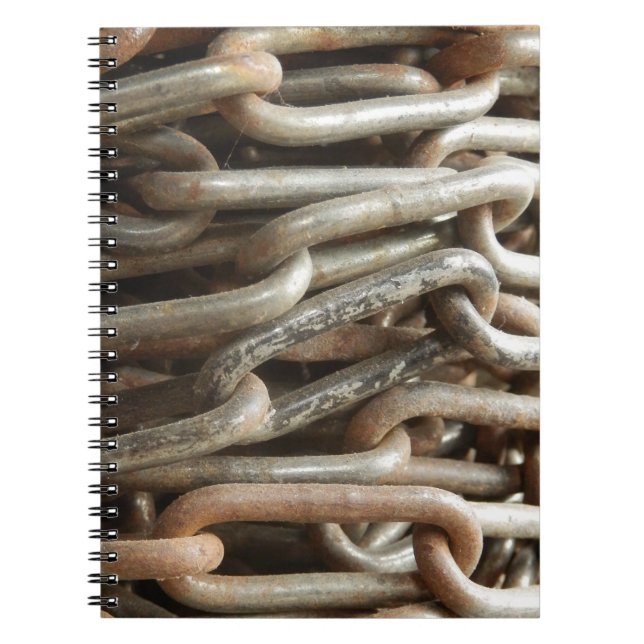 Gammal kedjefotopatbok anteckningsbok med spiral (Framsidan)