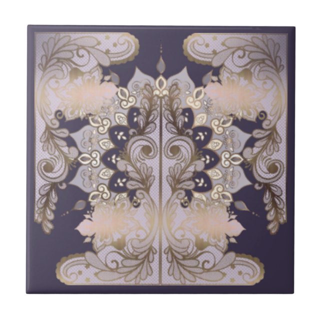 Gammal keramisk design i världen kakelplatta (Framsidan)