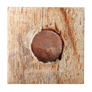 Gammal, keramisk foto-panel i Rusty Nagel Kakelplatta