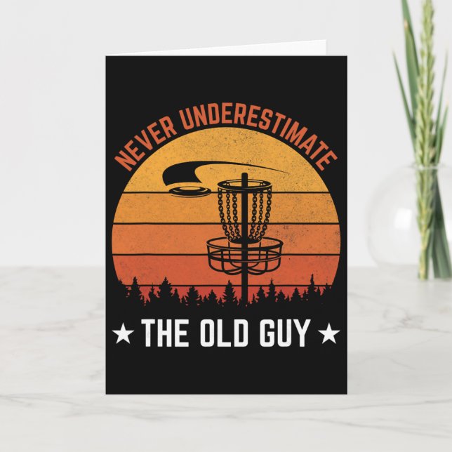 Gammal kille discgolfdesign för män discgolfentusi kort (Framsida)